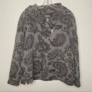 Croft & Barrow Gray 1/4 Zip Top Sweater Pullover